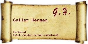 Galler Herman névjegykártya